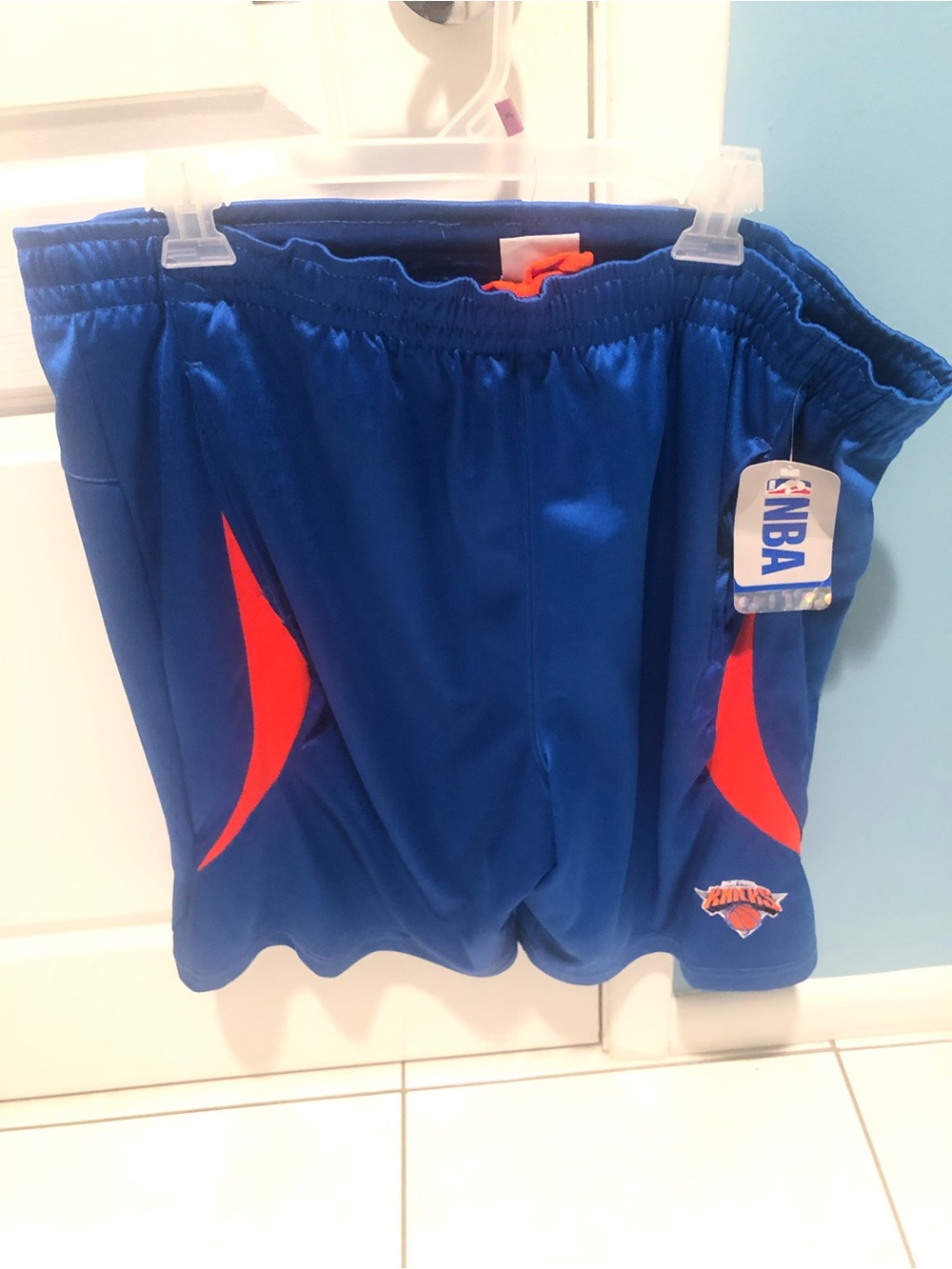 NBA Royal Blue Shorts with Bright Orange Accents